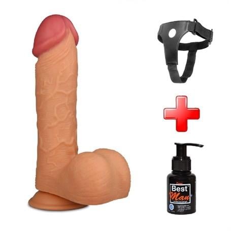 Belden Bağlamalı Penisler24,5 cm Belden Bağlamalı Gerçekçi Kalın Dildo Penis - King SizedLilituShop