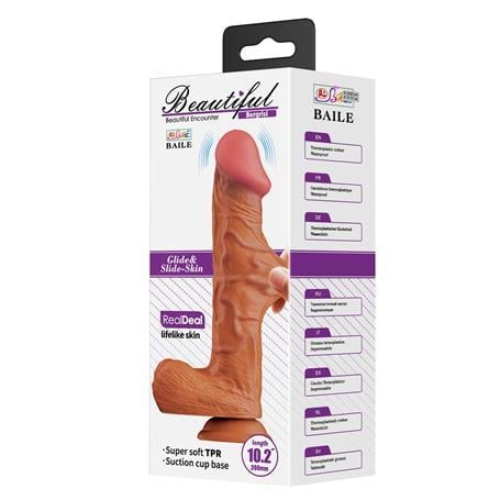 Belden Bağlamalı Penisler26 cm Belden Bağlamalı Çift Katmanlı Gerçekçi Titreşimli Dildo Vibratör PenisLilituShop