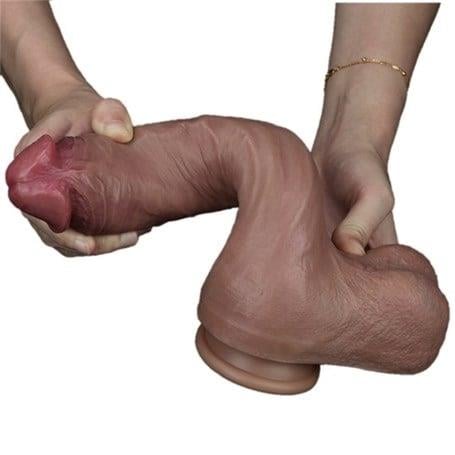 Realistik Penisler27 cm Yeni Nesil Çift Katmanlı Gerçekçi Kalın Dildo PenisLilituShop