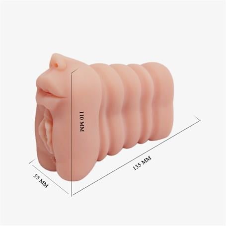 Vajina Ve Mastürbatör3 İşlevli 3D Realistik Suni Oral Vajinal Anal MastürbatörLilituShop