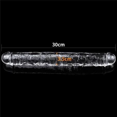 Büyük Boy Penisler30 cm Şeffaf Çift Taraflı Realistik Dildo Anal Vajinal PenisLilituShop