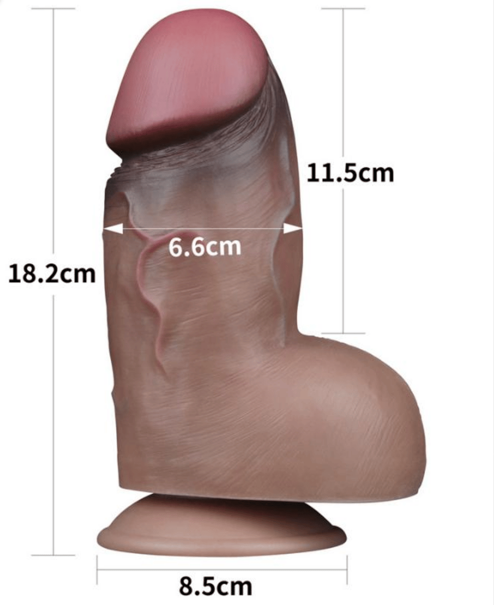 Realistik Dildolar7.0inç 18 cm Dual Layered Platinum PenisElisium