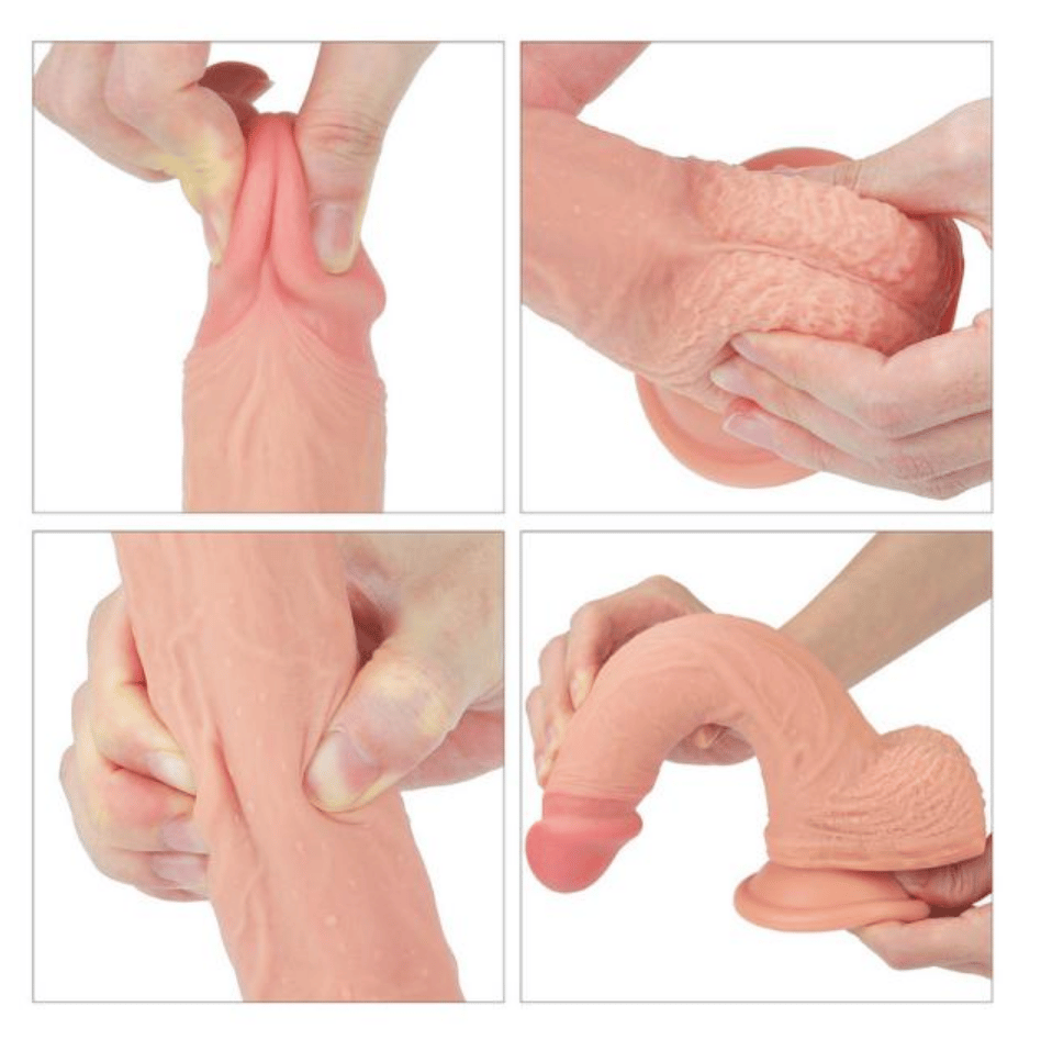 Realistik Dildolar8.5 İnç 22 c m Dual layered Platinum Silicone Cock Ten DildoElisium