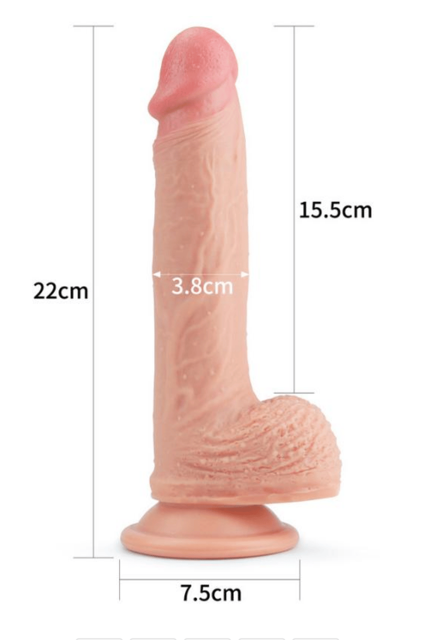 Realistik Dildolar8.5 İnç 22 c m Dual layered Platinum Silicone Cock Ten DildoElisium