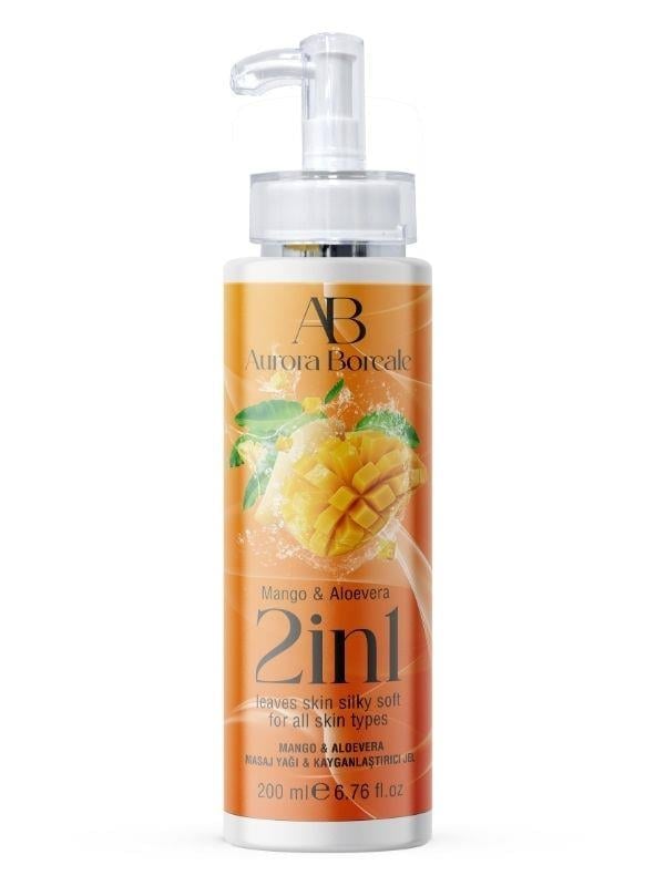 Masaj Mumu ve Masaj YağlarıAurora Boreale 2si1 Arada Mango Alovera Aromalı Masaj Yağı & Kayganlaştırıcı Jel 200 MLElisium