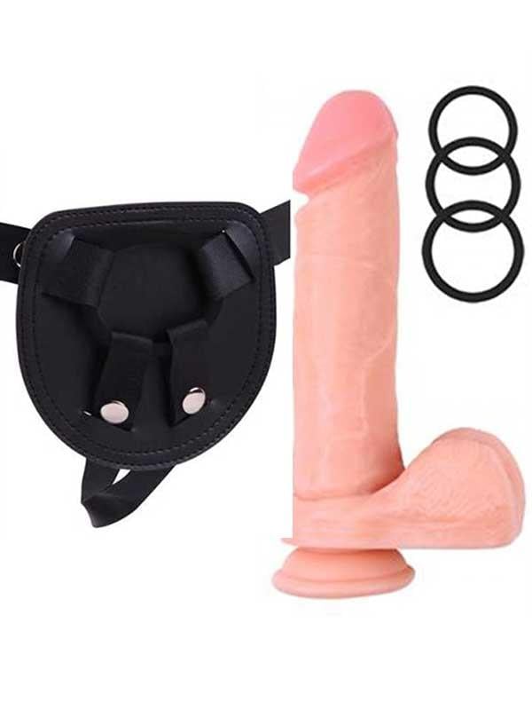 Belden Bağlamalı DildolarBelden Bağlamalı 21.5cm Protez Penis ve KemeriElisium