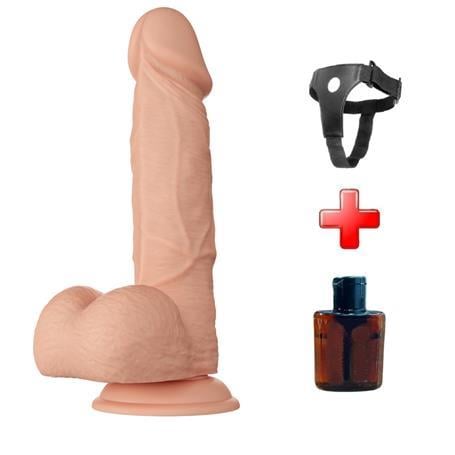 Belden Bağlamalı PenislerBelden Bağlamalı 21.8 cm Gerçekçi Kalın Dildo Penis - BahamutLilituShop