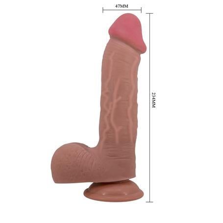 Belden Bağlamalı PenislerBelden Bağlamalı 23,4 cm Çift Katmanlı Gerçekçi Melez Dildo PenisLilituShop