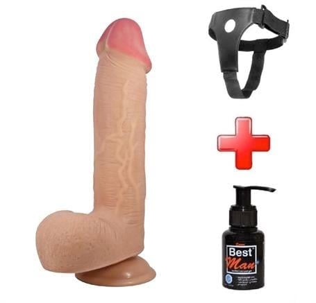 Belden Bağlamalı PenislerBelden Bağlamalı 23,4 cm Çift Katmanlı Gerçekçi Dildo PenisLilituShop