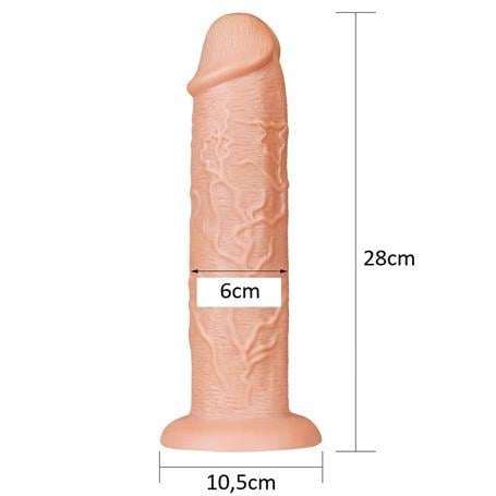 Belden Bağlamalı PenislerBelden Bağlamalı 28 cm Gerçekçi Testissiz Kalın Dildo PenisLilituShop
