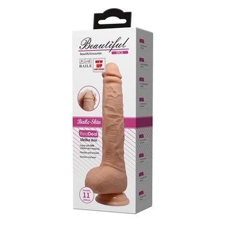 Belden Bağlamalı PenislerBelden Bağlamalı 28 cm Titreşimli Gerçekçi Kalın Dildo Penis - DickLilituShop