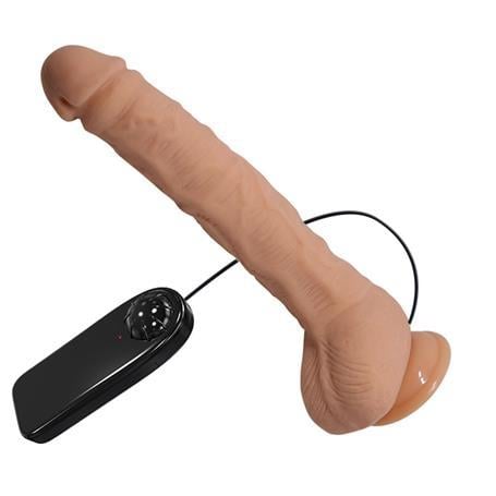 Belden Bağlamalı PenislerBelden Bağlamalı 28 cm Titreşimli Gerçekçi Kalın Dildo Penis - DickLilituShop