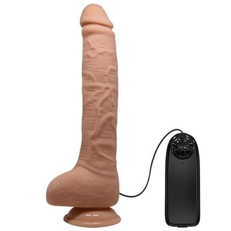 Belden Bağlamalı PenislerBelden Bağlamalı 28 cm Titreşimli Gerçekçi Kalın Dildo Penis - DickLilituShop