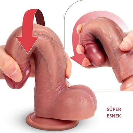 Belden Bağlamalı PenislerBelden Bağlamalı Yeni Nesil Çift Katmanlı 22 cm Realistik Dildo PenisLilituShop