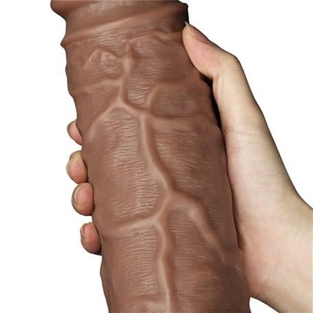 Belden Bağlamalı PenislerBelden Bağlamalı Yeni Nesil Çift Katmanlı 26,6 cm Realistik Kalın Dildo Melez PenisLilituShop
