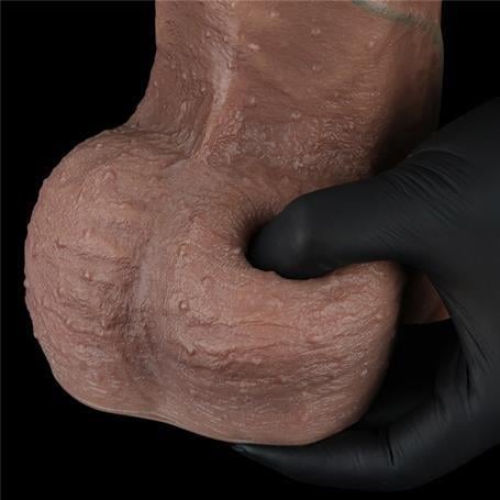 Belden Bağlamalı PenislerBelden Bağlamalı Yeni Nesil Çift Katmanlı 33 cm Realistik Dev Melez Dildo PenisLilituShop