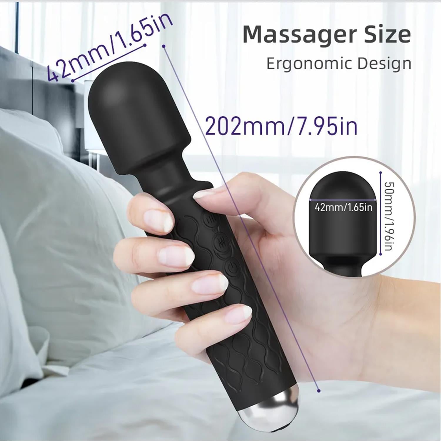 Teknolojik VibratörlerBükülebilir Başlıklı Wand Vibratör SiyahElisium