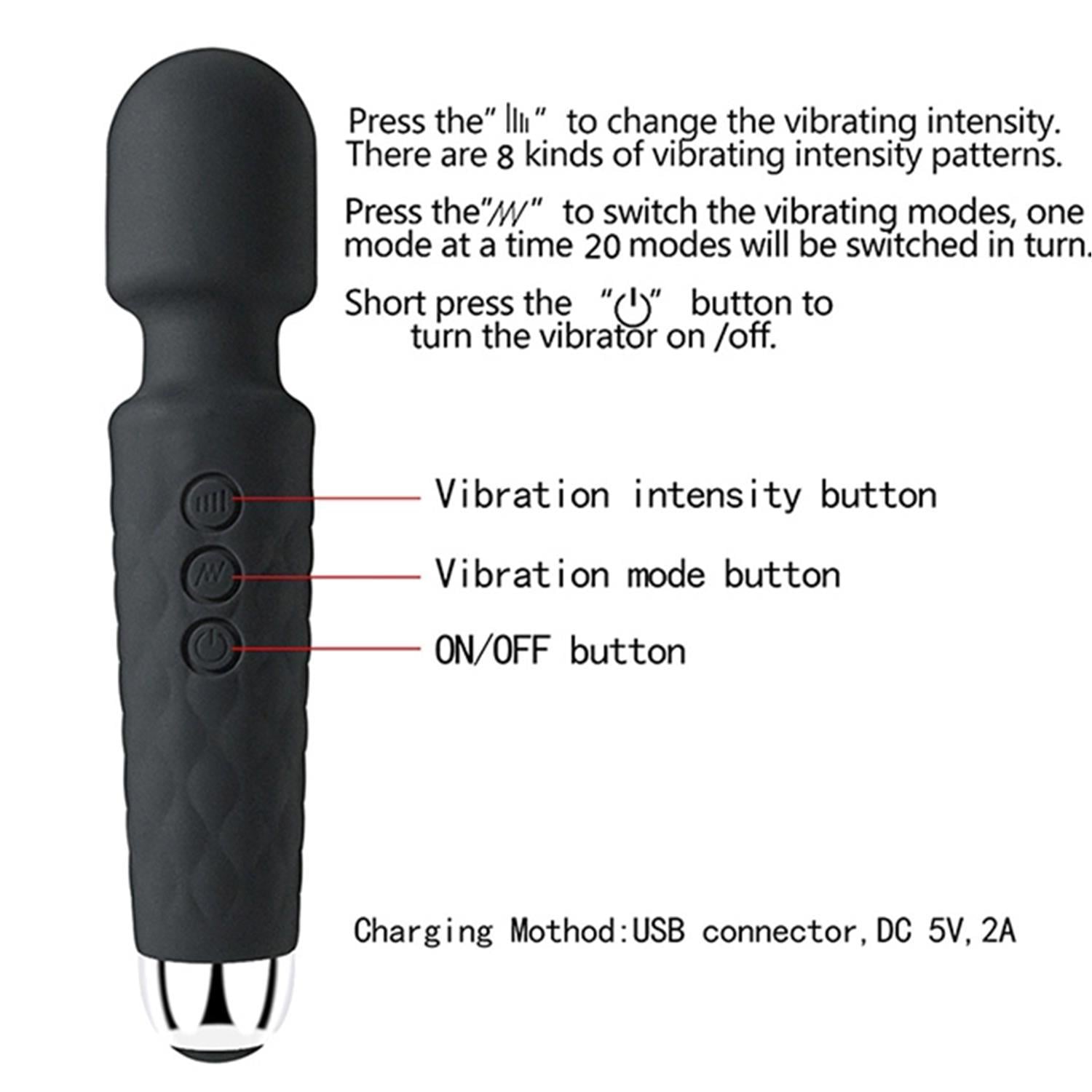 Teknolojik VibratörlerBükülebilir Başlıklı Wand Vibratör SiyahElisium