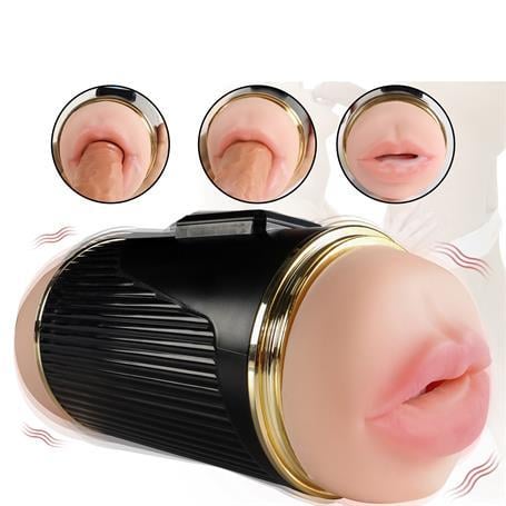 Vajina Ve MastürbatörÇift Taraflı Fener Tipi Titreşimli Realistik Suni Vajinal ve Oral Mastürbatör - KayLilituShop