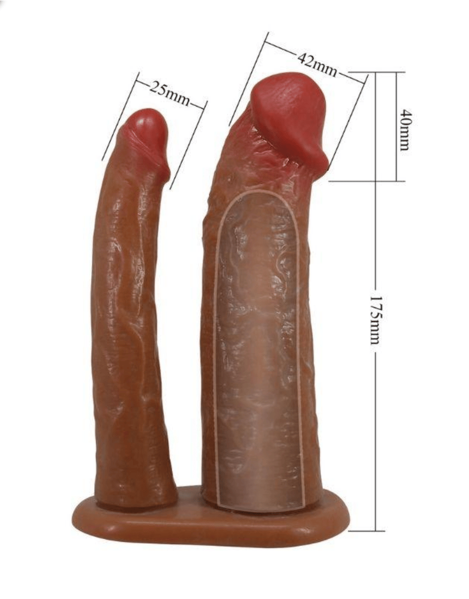 Penis KılıflarıGerçek Hissiyatlı Uzatıcı Çift Penisli Penis KılıfıElisium