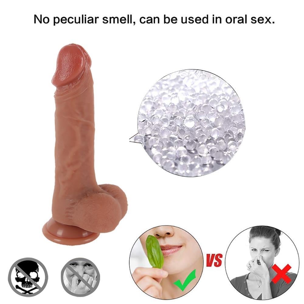 Realistik DildolarGerçekçi Esmer Dildo – 20.5 cm, Güçlü Vakum TabanlıElisium