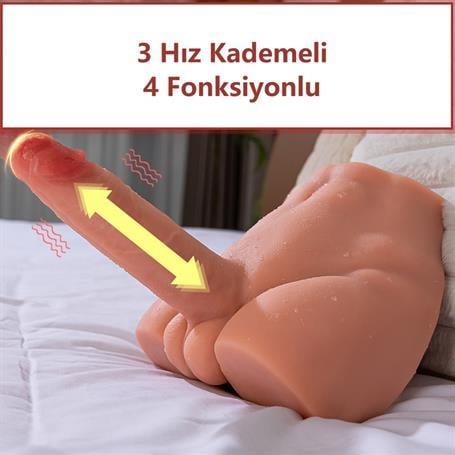 Kalça ve Yarım Vücut MasturbatörGerçekçi Yapıda Realistik İleri Geri Hareketli 17,5 cm Penisli Erkek Vücut - PeelLilituShop