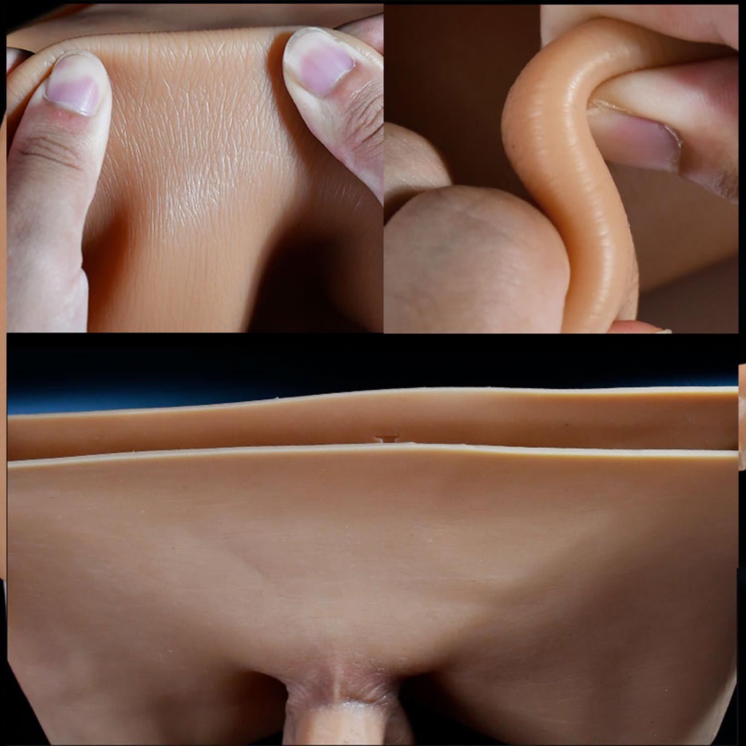 Giyilebilir ÜrünlerGiyilebilir Silikon Gerçekçi Dildo Pantolon Büyük Boy Dolu StraponElisium