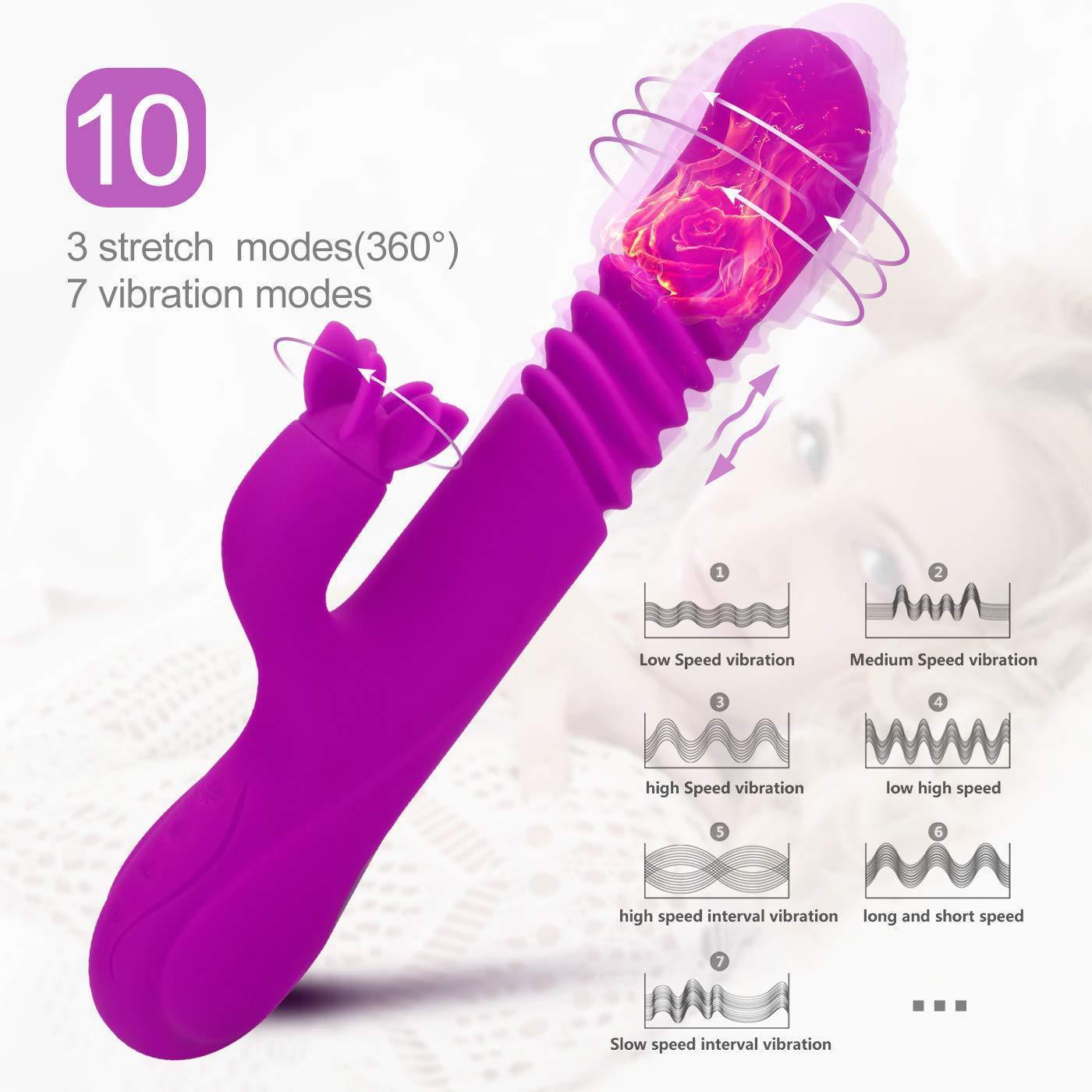 Teknolojik VibratörlerHareketli Uyarıcılı Isıtmalı Rabbit Vibratör MorElisium