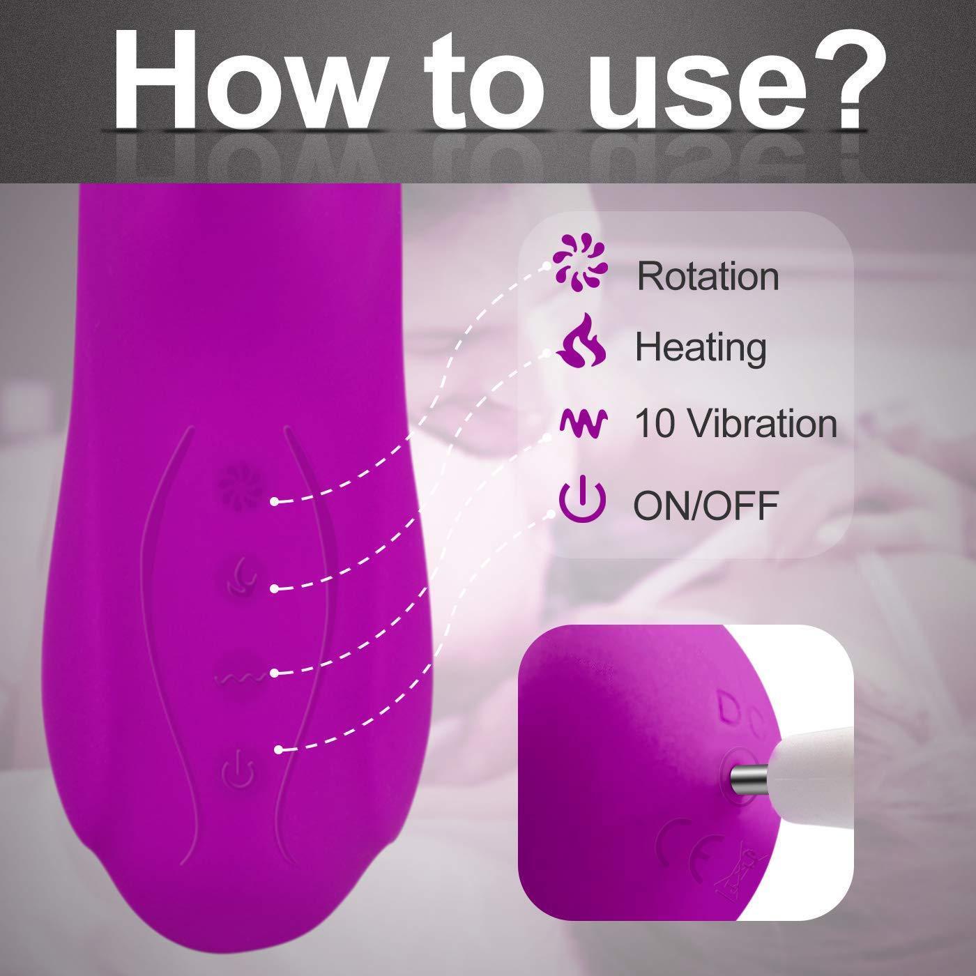 Teknolojik VibratörlerHareketli Uyarıcılı Isıtmalı Rabbit Vibratör MorElisium