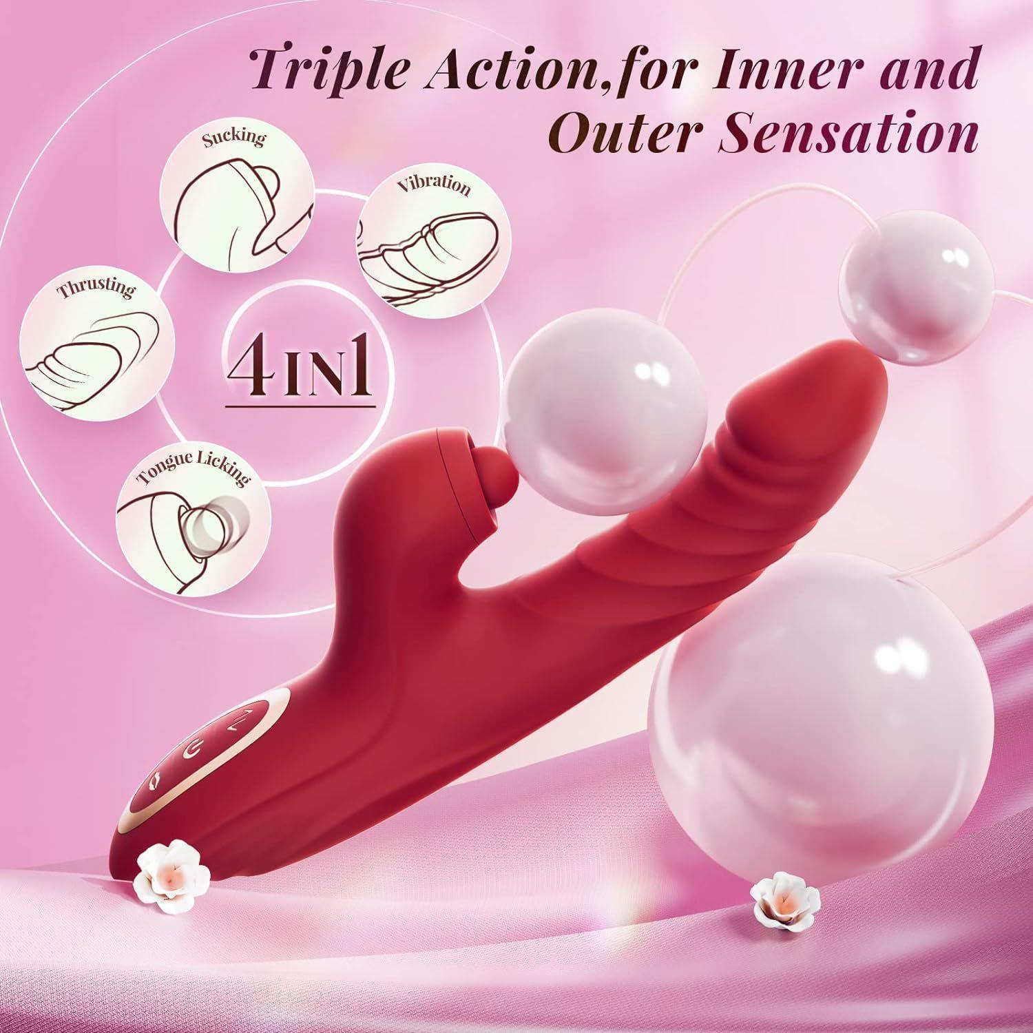Teknolojik VibratörlerHareketli Uyarıcılı Rabbit Vibratör KırmızıElisium