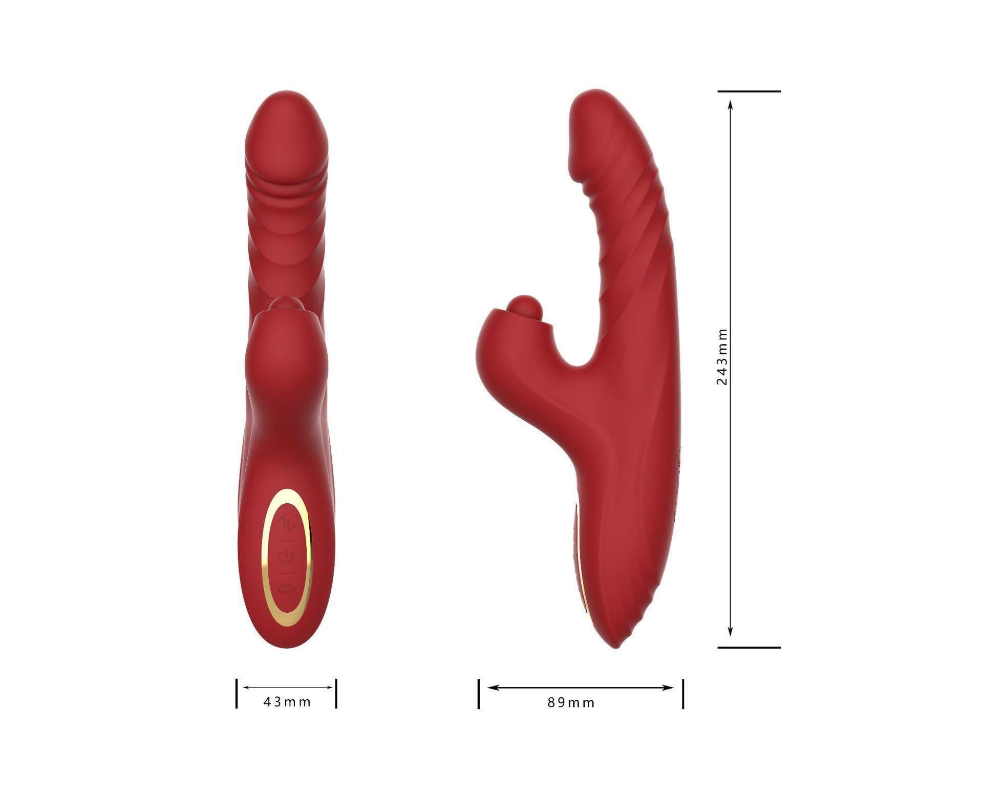 Teknolojik VibratörlerHareketli Uyarıcılı Rabbit Vibratör KırmızıElisium