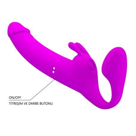 Belden Bağlamalı PenislerManyetik USB Şarjlı Klitoris Darbe Modlu Çift Taraflı Strapon Teknolojik G-Spot Vajinal Vibratör - ZaniniLilituShop