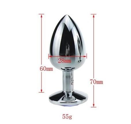 Anal Fantezi ÜrünleriMücevher Taşlı Küçük Boy Paslanmaz Çelik Anal Tıkaç (Plug)LilituShop