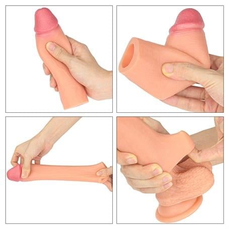 Penis Kılıfları HalkalarıNature Extender 4.5 cm Dolgulu Premium Ten Rengi Silikon Penis KılıfıLilituShop