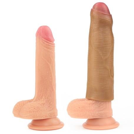 Penis Kılıfları HalkalarıNature Extender 4.5 cm Dolgulu Premium Silikon Sünnetsiz Melez Penis KılıfıLilituShop