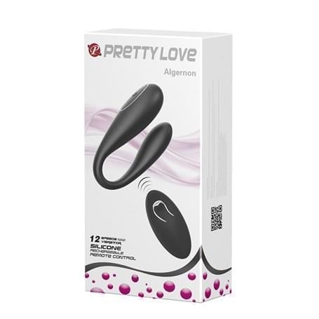 Vibratör ÇeşitleriPretty Love Algernon Siyah USB Şarjlı 12 Titreşimli Uzaktan Kumandalı VibratörLilituShop