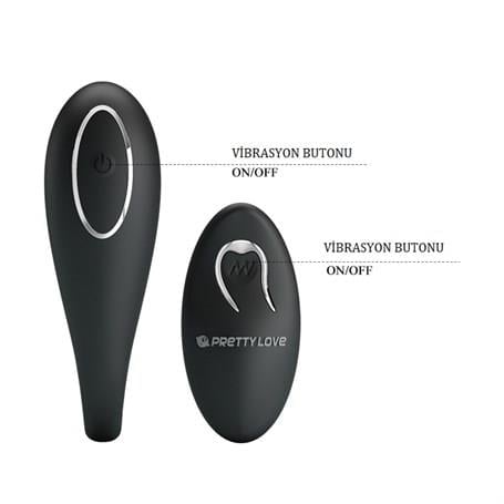 Vibratör ÇeşitleriPretty Love Algernon Siyah USB Şarjlı 12 Titreşimli Uzaktan Kumandalı VibratörLilituShop