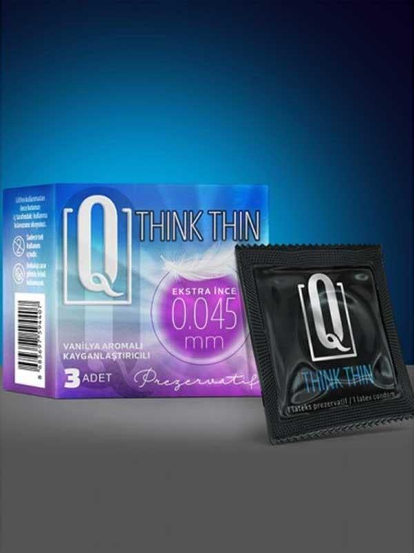 PrezervatiflerQ THİNK THİN 3'LÜ EKSTRA İNCE PREZERVATİFElisium
