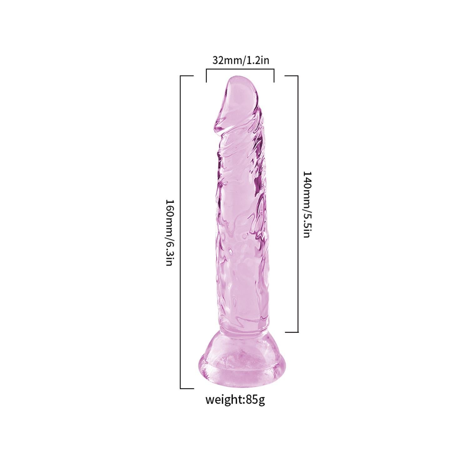 Jel DildolarŞeffaf Pembe Silikon Gerçekçi Dildo 14cmElisium