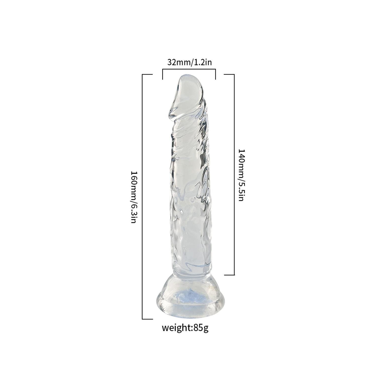 Jel DildolarŞeffaf Silikon Gerçekçi Dildo 14cmElisium