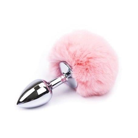 Anal Fantezi ÜrünleriTavşan Kuyruklu Paslanmaz Çelik Anal Tıkaç PembeLilituShop