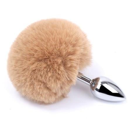 Anal Fantezi ÜrünleriTavşan Kuyruklu Paslanmaz Çelik Anal Tıkaç MorLilituShop