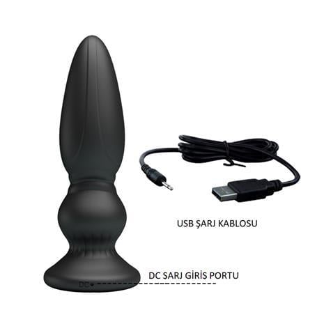 Anal Fantezi ÜrünleriUSB Şarjlı 12 Titreşim Modlu Uzaktan Kumandalı Vibratör & Boğumlu Anal PlugLilituShop