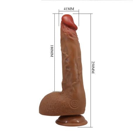 Realistik PenislerUSB Şarjlı 25 cm Oynar Başlı İleri Geri Hareketli Titreşimli Dildo - WilksLilituShop
