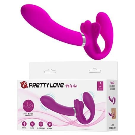 Belden Bağlamalı PenislerUSb Şarjlı Çift Taraflı Strapon Teknolojik G-Spot Vajinal VibratörLilituShop