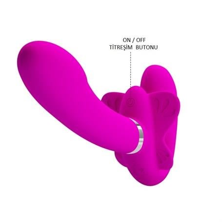 Belden Bağlamalı PenislerUSb Şarjlı Çift Taraflı Strapon Teknolojik G-Spot Vajinal VibratörLilituShop