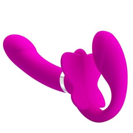 Belden Bağlamalı PenislerUSb Şarjlı Çift Taraflı Strapon Teknolojik G-Spot Vajinal VibratörLilituShop