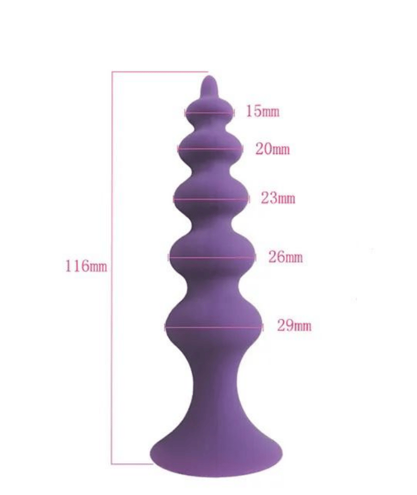 Anal ÜrünlerVantuzlu Boğumlu Silikon Anal Plug MorElisium
