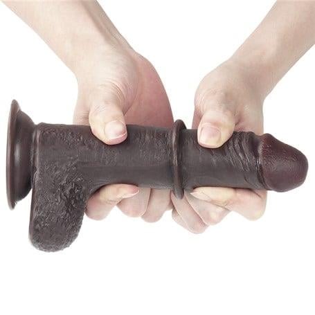 Realistik PenislerYeni Nesil Çift Katmanlı 17,5 cm Realistik Zenci Dildo PenisLilituShop