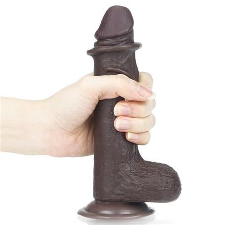 Realistik PenislerYeni Nesil Çift Katmanlı 17,5 cm Realistik Zenci Dildo PenisLilituShop